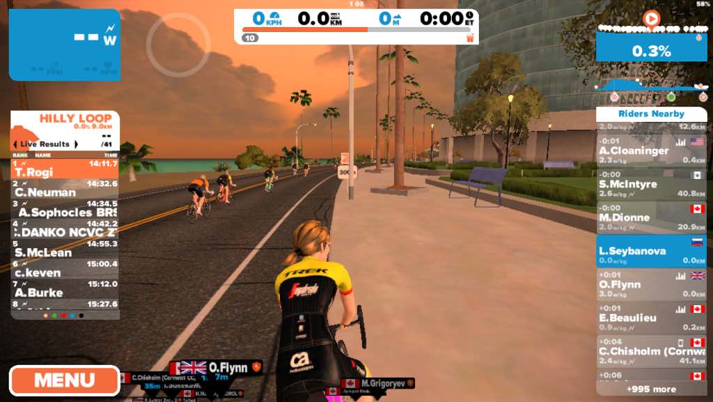 Zwift. Indoor cycling